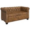 vidaXL Chesterfield 2-Seater and 3-Seater Sofa Set Brown
