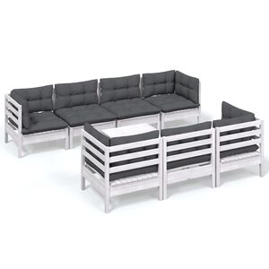 vidaXL 8 Piece Garden Lounge Set with Cushions Solid Pinewood
