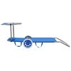 vidaXL Folding Sun Lounger with Canopy and Wheels Steel Blue
