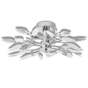 vidaXL Ceiling Lamp | White and Transparent | Metal frame with acrylic leaf arms