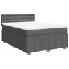 vidaXL Box Spring Bed with Mattress Black Queen Fabric