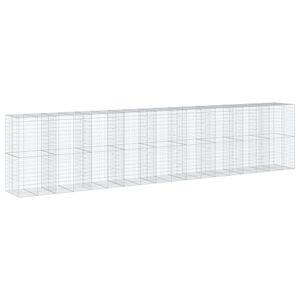 vidaXL Gabion Basket with Cover 900x100x200 cm Galvanised Iron