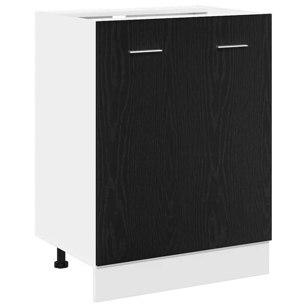vidaXL Bottom Cabinet Black Oak 60x46x81.5 cm Engineered Wood