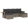 vidaXL 6 Piece Garden Sofa Set with Cushions Grey Poly Rattan