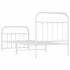 vidaXL Metal Bed Frame without Mattress with Footboard White 90x190cm