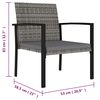 vidaXL Garden Dining Chairs 2 pcs Poly Rattan Grey