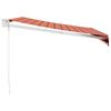 vidaXL Retractable Awning Orange and Brown 3x2.5 m Fabric and Aluminium
