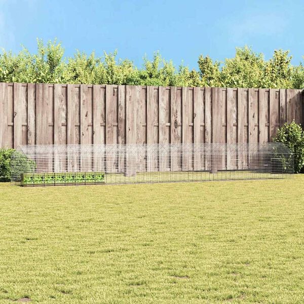 vidaXL Rabbit Cage Silver 600 x 78 x 78 cm Galvanised Steel