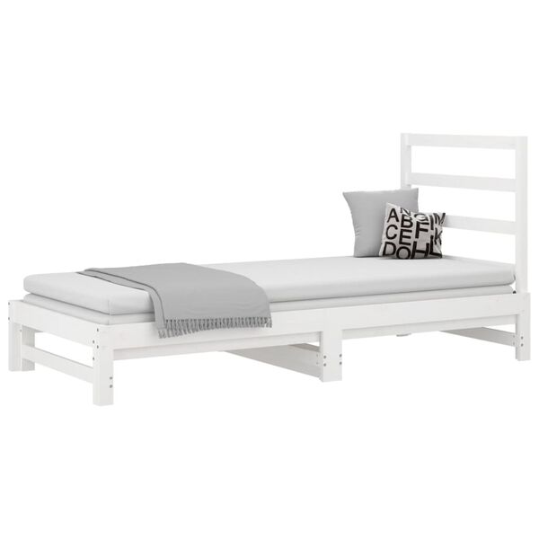 vidaXL Pull-out Day Bed without Mattress White 2x(90x190) cm