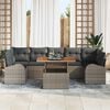 vidaXL Garden Sofa Set with Storage 8 pcs Grey Poly rattan