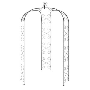 vidaXL Garden Arch Black Ø180x255 cm Steel