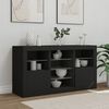 vidaXL Sideboard with LED Lights Black 123x37x67 cm