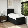 vidaXL Box Spring Bed with Mattress Black King Single Fabric