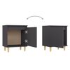 vidaXL Bed Cabinet with Solid Wood Legs Grey 40x30x50 cm