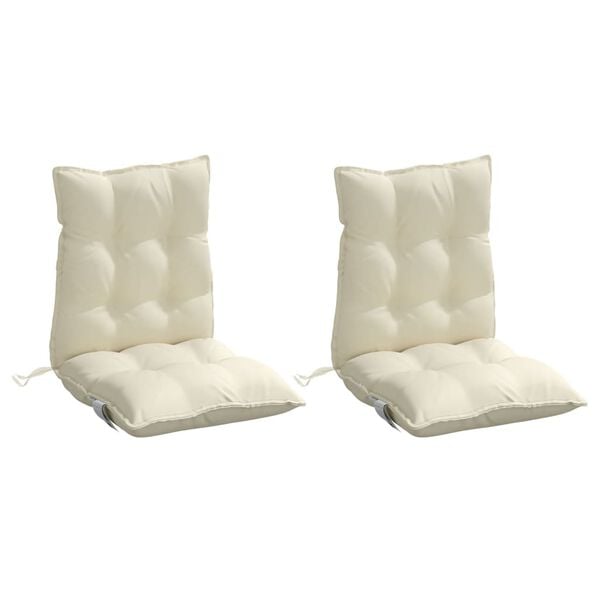 vidaXL Lowback Chair Cushions 2 pcs Cream Oxford Fabric