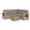 vidaXL 6 Piece Garden Sofa Set with Cushions Beige Poly Rattan