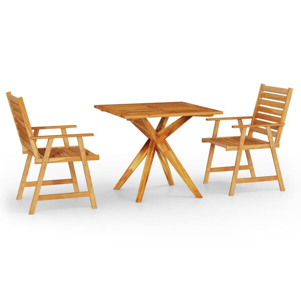 vidaXL 3 Piece Garden Dining Set Solid Wood Acacia