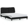 vidaXL Bed Frame without Mattress "Hvar" Black and White 137x190 cm Double Faux Leather