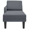 vidaXL Chaise Lounge with Pillow and Right Armrest Dark Grey Velvet