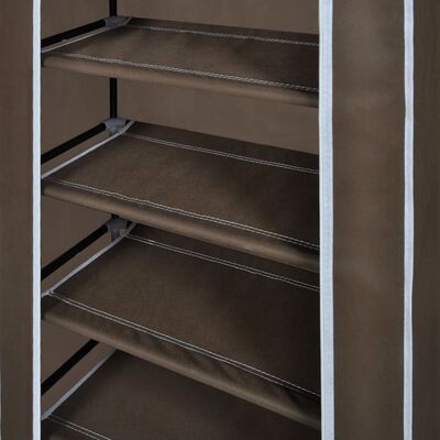 Fabric Shoe Cabinet with Cover 58 x 28 x 106 cm Brown