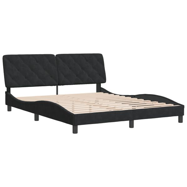 vidaXL Bed Frame without Mattress Black 152x203 cm Queen Velvet
