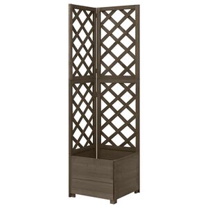 vidaXL Planter | Grey | Solid Fir Wood | 150 cm tall | Planters | Planter