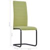 vidaXL Cantilever Dining Chairs 6 pcs Green Fabric