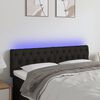 vidaXL LED Headboard Black 144x7x78/88 cm Fabric