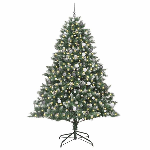 vidaXL Artificial Christmas Tree with 300 LEDs with Stand Green 240 cm