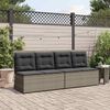 vidaXL Garden Bench with Cushion Grey Poly rattan