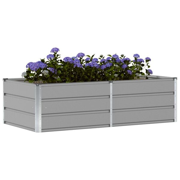 vidaXL Planter Light Grey 160 x 80 x 45 cm Steel