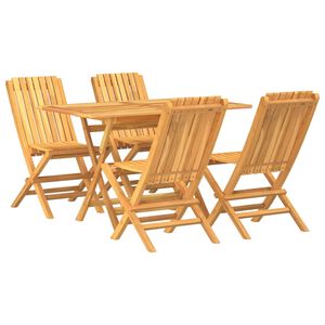 vidaXL 5 Piece Garden Dining Set Solid Wood Teak