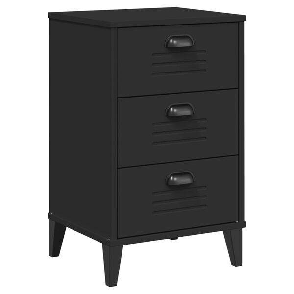 vidaXL Bedside Cabinet VIKEN Black Engineered Wood