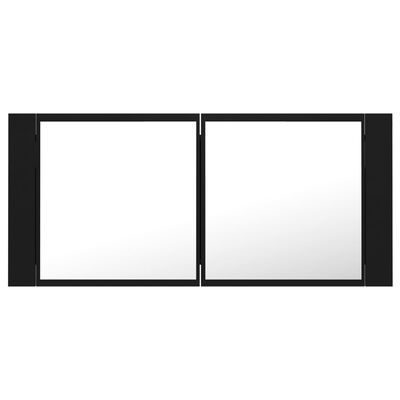 vidaXL LED Bathroom Mirror Cabinet Black 100x12x45 cm Acrylic