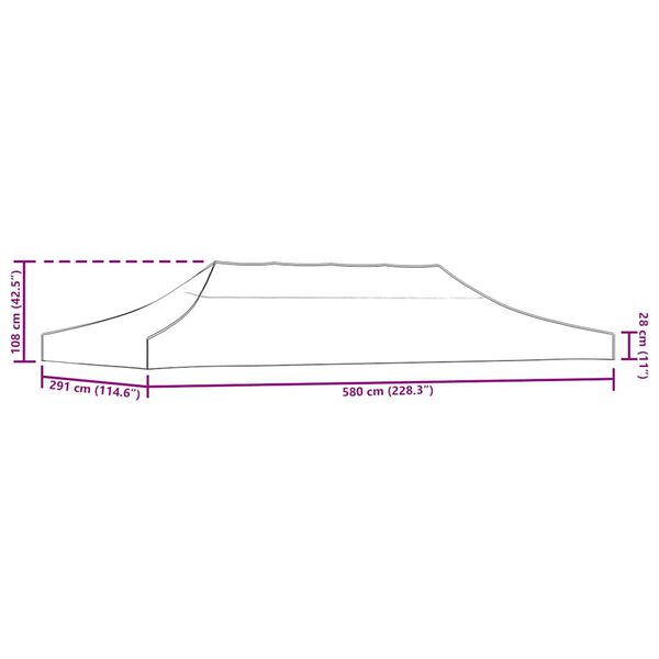 vidaXL Party Tent Roof 3x6 m Cream