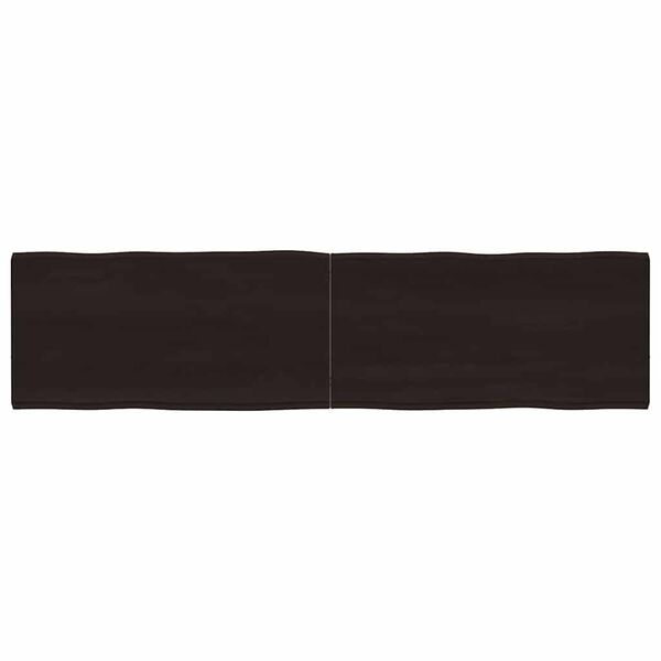 vidaXL Table Top Dark Brown 160x40x(2-4) cm Treated Solid Wood Live Edge