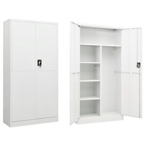 vidaXL Locker Cabinet | White | Steel | Large | Locks | Locker Cabinet
