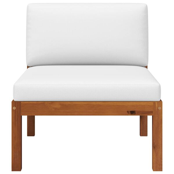 vidaXL Garden Middle Sofa with Cushions Wood Acacia&Rope