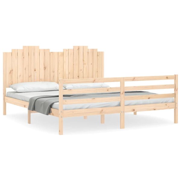 vidaXL Bed Frame without Mattress Super King Size Solid Wood