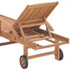 vidaXL Sun Lounger with Taupe Cushion Solid Teak Wood