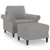vidaXL Sofa Chair with Footstool Light Grey 60 cm Fabric