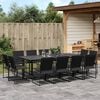 vidaXL 13 Piece Garden Dining Set Black Textilene