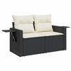 vidaXL 12 Piece Garden Sofa Set with Cushions Black Poly Rattan