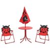 vidaXL 3 Piece Kids' Garden Bistro Set with Parasol Red