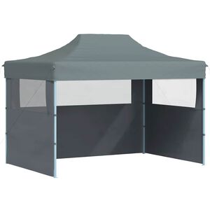 vidaXL Professional Folding Party Tent with 3 Sidewalls 3x4 m Steel Anthracite
