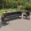 vidaXL 6 Piece Garden Lounge Set with Cushions Poly Rattan Grey