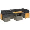 vidaXL 8 Piece Garden Sofa Set with Cushions Grey Poly Rattan