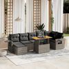 vidaXL 8 Piece Garden Sofa Set with Cushions Grey Poly Rattan