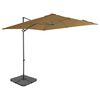 vidaXL Garden Parasol with Portable Base Taupe