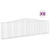 vidaXL Arched Gabion Baskets 8 pcs 400x30x100/120 cm Galvanised Iron